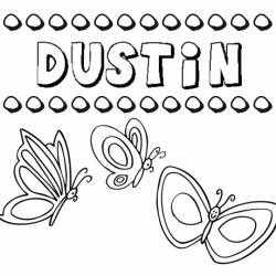 Dustin: dibujos de los nombres para colorear, pintar e imprimir