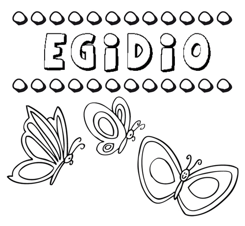 Egidio: dibujos de los nombres para colorear, pintar e imprimir
