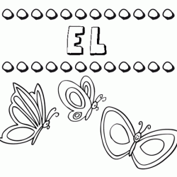 El: dibujos de los nombres para colorear, pintar e imprimir