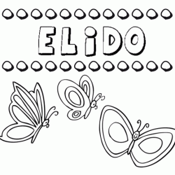 Élido: dibujos de los nombres para colorear, pintar e imprimir