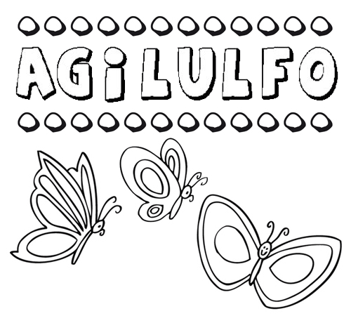 Agilulfo: dibujos de los nombres para colorear, pintar e imprimir