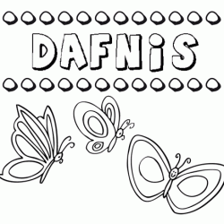 Dafnis: dibujos de los nombres para colorear, pintar e imprimir