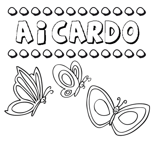 Aicardo: dibujos de los nombres para colorear, pintar e imprimir