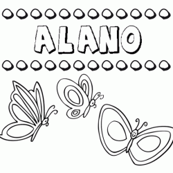 Alano: dibujos de los nombres para colorear, pintar e imprimir