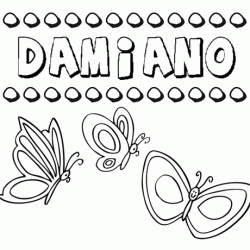 Damiano: dibujos de los nombres para colorear, pintar e imprimir