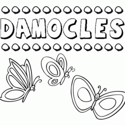 Damocles: dibujos de los nombres para colorear, pintar e imprimir