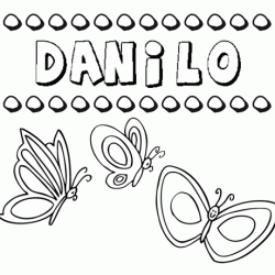 Danilo: dibujos de los nombres para colorear, pintar e imprimir