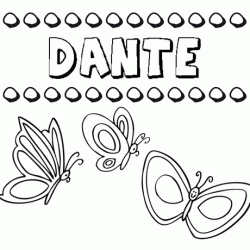 Dante: dibujos de los nombres para colorear, pintar e imprimir