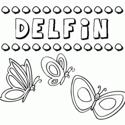 Delfín: dibujos de los nombres para colorear, pintar e imprimir