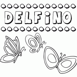 Delfino: dibujos de los nombres para colorear, pintar e imprimir