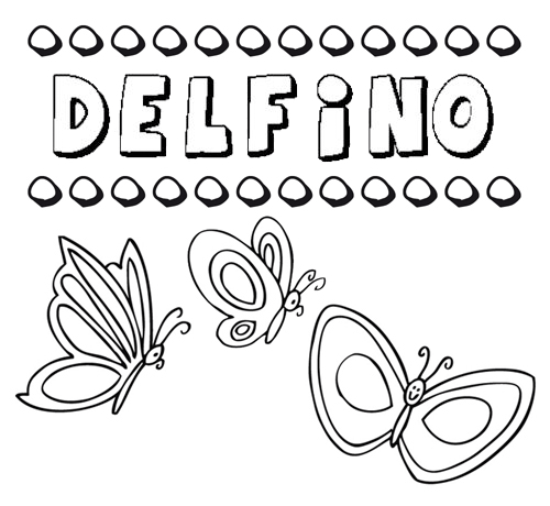 Delfino: dibujos de los nombres para colorear, pintar e imprimir