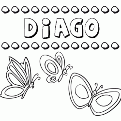 Diago: dibujos de los nombres para colorear, pintar e imprimir