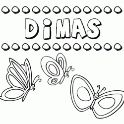 Dimas: dibujos de los nombres para colorear, pintar e imprimir