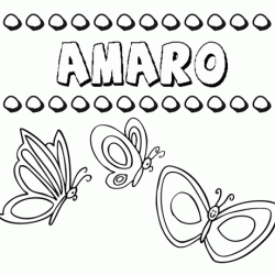 Amaro: dibujos de los nombres para colorear, pintar e imprimir