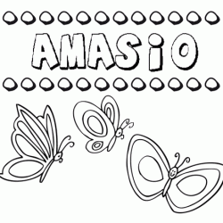 Amasio: dibujos de los nombres para colorear, pintar e imprimir