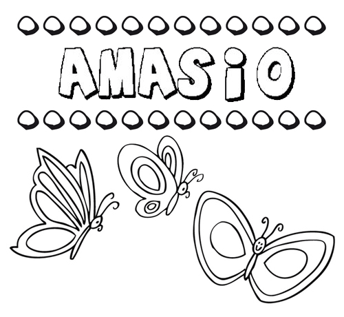 Amasio: dibujos de los nombres para colorear, pintar e imprimir