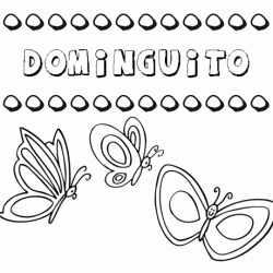 Dominguito: dibujos de los nombres para colorear, pintar e imprimir