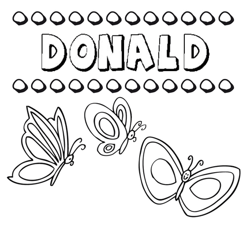 Donald: dibujos de los nombres para colorear, pintar e imprimir
