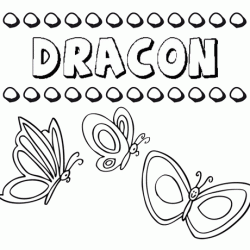 Dracón: dibujos de los nombres para colorear, pintar e imprimir
