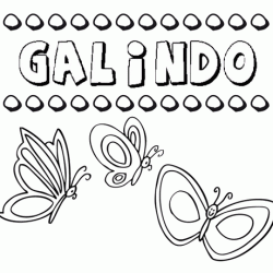 Galindo: dibujos de los nombres para colorear, pintar e imprimir
