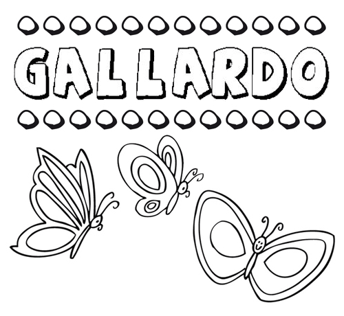Gallardo: dibujos de los nombres para colorear, pintar e imprimir
