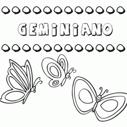Geminiano: dibujos de los nombres para colorear, pintar e imprimir