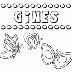 Ginés: dibujos de los nombres para colorear, pintar e imprimir