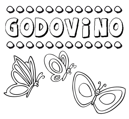 Godovino: dibujos de los nombres para colorear, pintar e imprimir