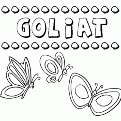 Goliat: dibujos de los nombres para colorear, pintar e imprimir