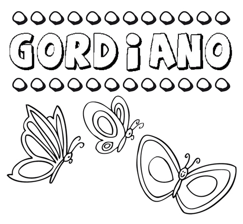 Gordiano: dibujos de los nombres para colorear, pintar e imprimir
