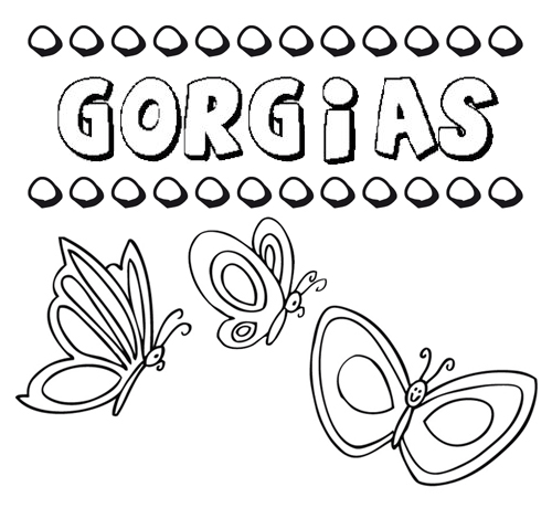 Gorgias: dibujos de los nombres para colorear, pintar e imprimir
