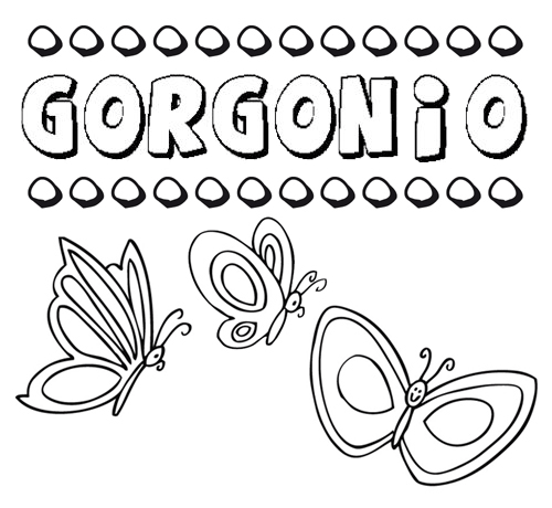 Gorgonio: dibujos de los nombres para colorear, pintar e imprimir