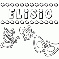 Elisio: dibujos de los nombres para colorear, pintar e imprimir