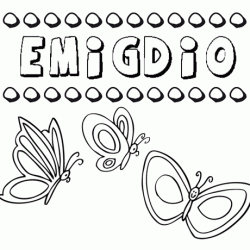 Emigdio: dibujos de los nombres para colorear, pintar e imprimir