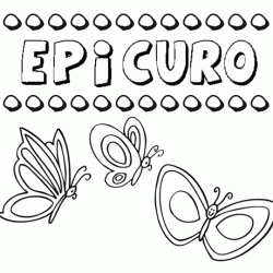 Epicuro: dibujos de los nombres para colorear, pintar e imprimir