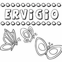 Ervigio: dibujos de los nombres para colorear, pintar e imprimir
