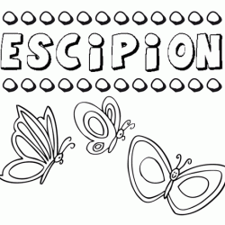 Escipión: dibujos de los nombres para colorear, pintar e imprimir