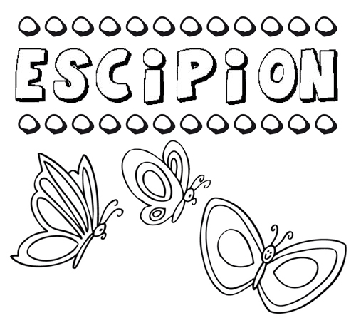 Escipión: dibujos de los nombres para colorear, pintar e imprimir