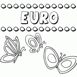 Euro: dibujos de los nombres para colorear, pintar e imprimir