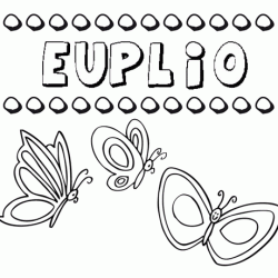Euplio: dibujos de los nombres para colorear, pintar e imprimir