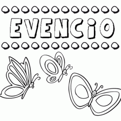 Evencio: dibujos de los nombres para colorear, pintar e imprimir