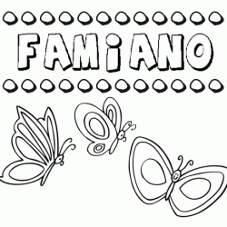 Famiano: dibujos de los nombres para colorear, pintar e imprimir