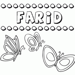Farid: dibujos de los nombres para colorear, pintar e imprimir