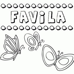 Favila: dibujos de los nombres para colorear, pintar e imprimir