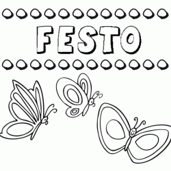 Festo: dibujos de los nombres para colorear, pintar e imprimir