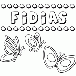 Fidias: dibujos de los nombres para colorear, pintar e imprimir