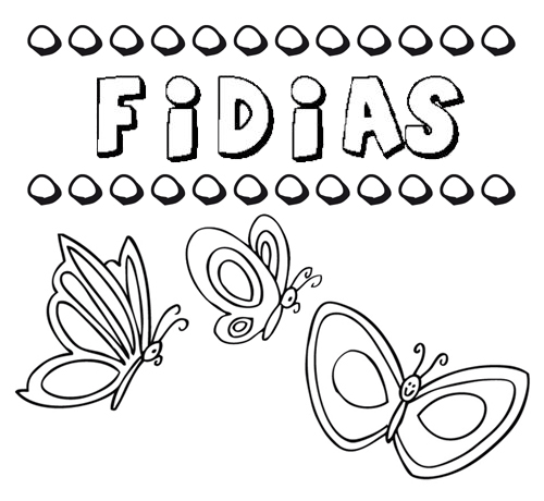 Fidias: dibujos de los nombres para colorear, pintar e imprimir