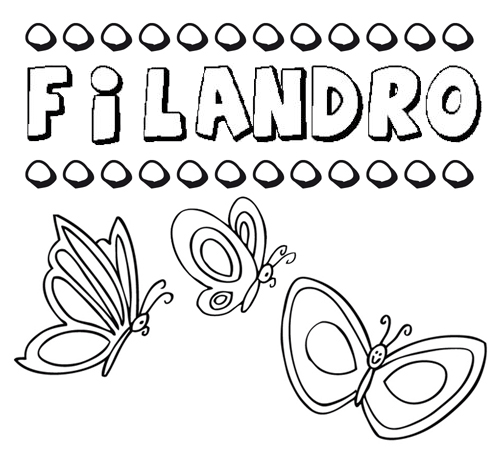 Filandro: dibujos de los nombres para colorear, pintar e imprimir