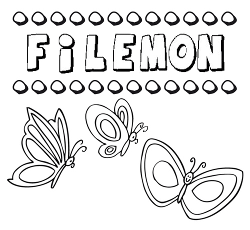 Filemón: dibujos de los nombres para colorear, pintar e imprimir