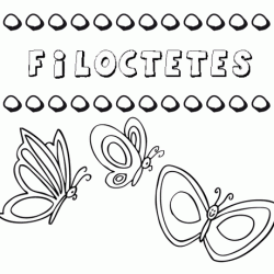 Filoctetes: dibujos de los nombres para colorear, pintar e imprimir